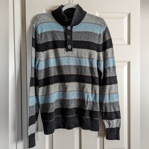 Banana Republic Women's Striped Medium Cotton Sweater Navy, Gray, Light Blue